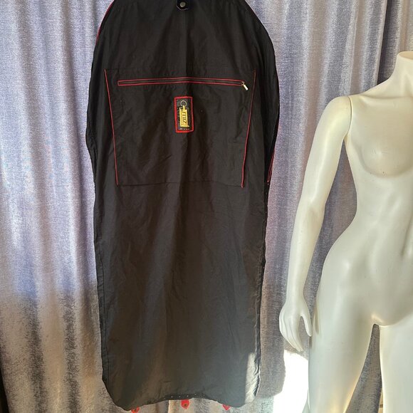 Vintage Zilli Rare Full Length Garment Bag for Travel Black & Red - Picture 4 of 13
